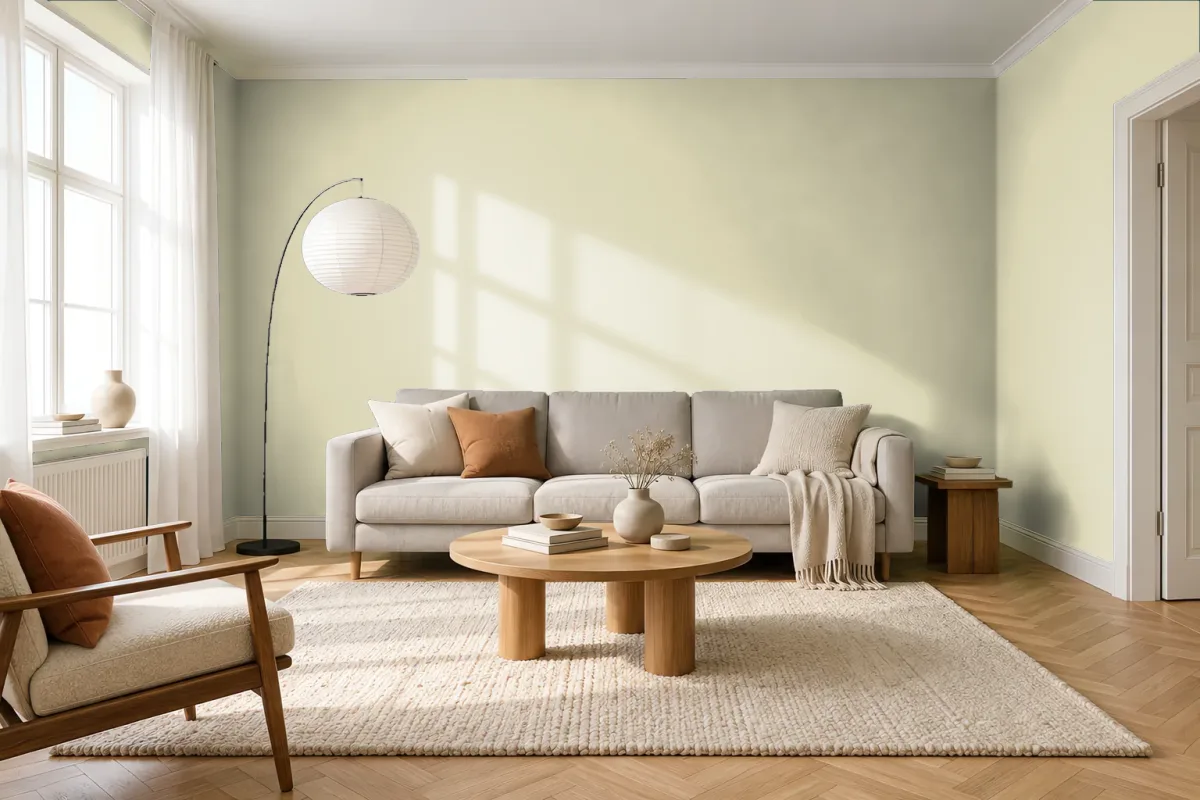 Краска PANTONE 5875 C — гостиная в скандинавском стиле