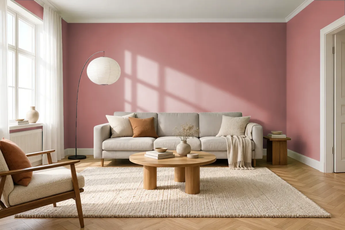 Краска PANTONE 7523 C — гостиная в скандинавском стиле