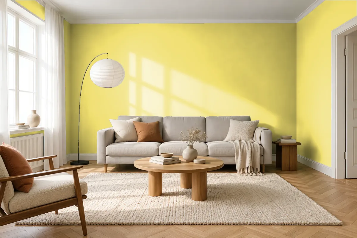 Краска PANTONE 603 C — гостиная в скандинавском стиле