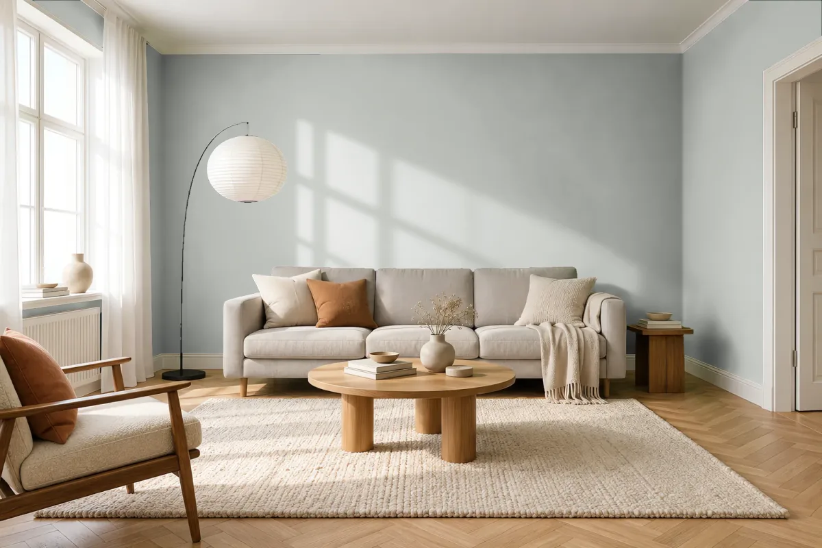 Краска PANTONE 7537 C — гостиная в скандинавском стиле