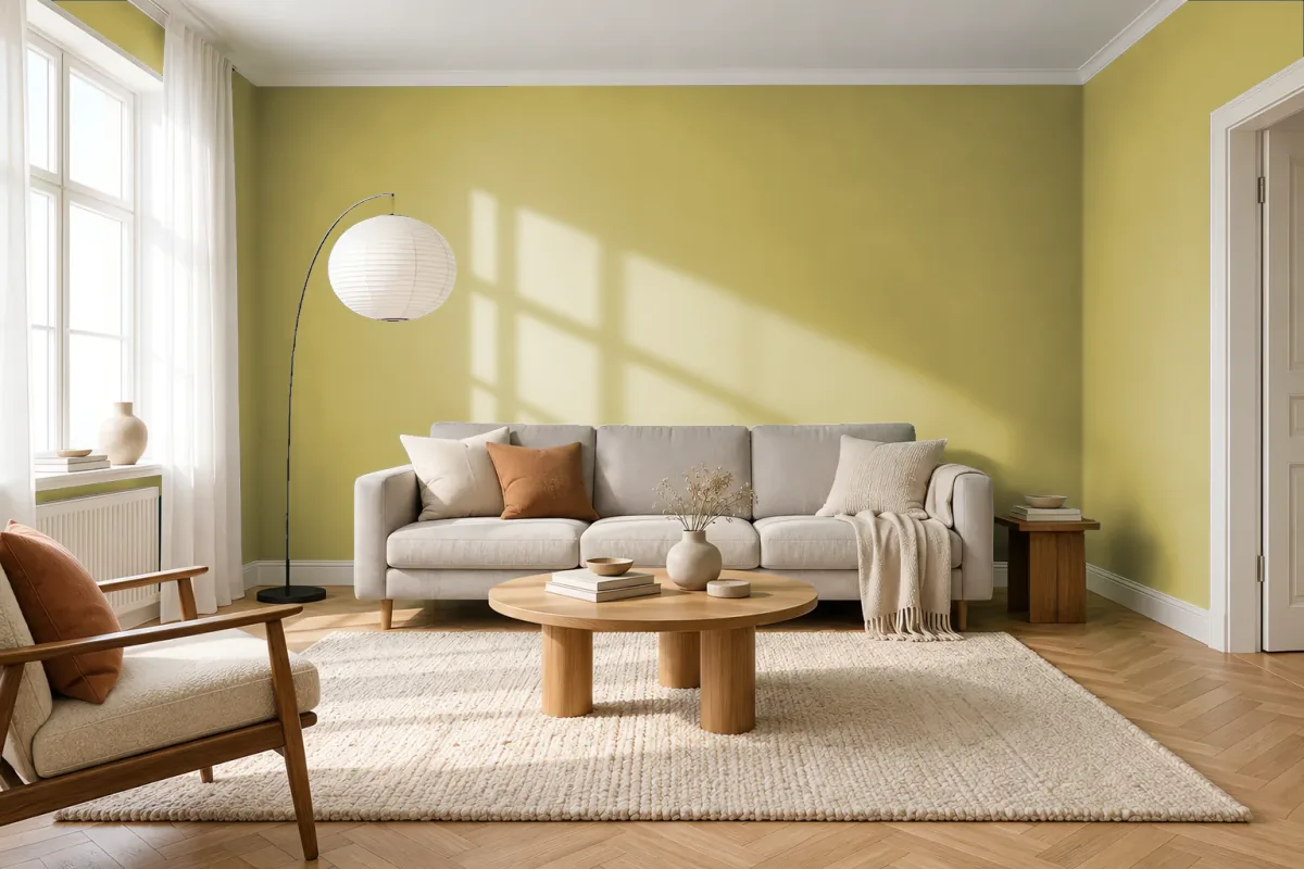Краска PANTONE 618 C — гостиная в скандинавском стиле