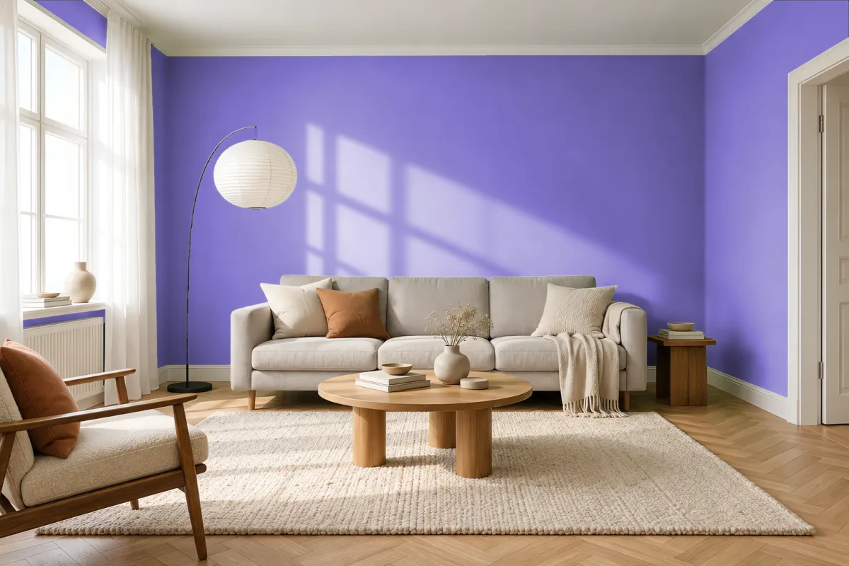 Краска PANTONE 814 C — гостиная в скандинавском стиле