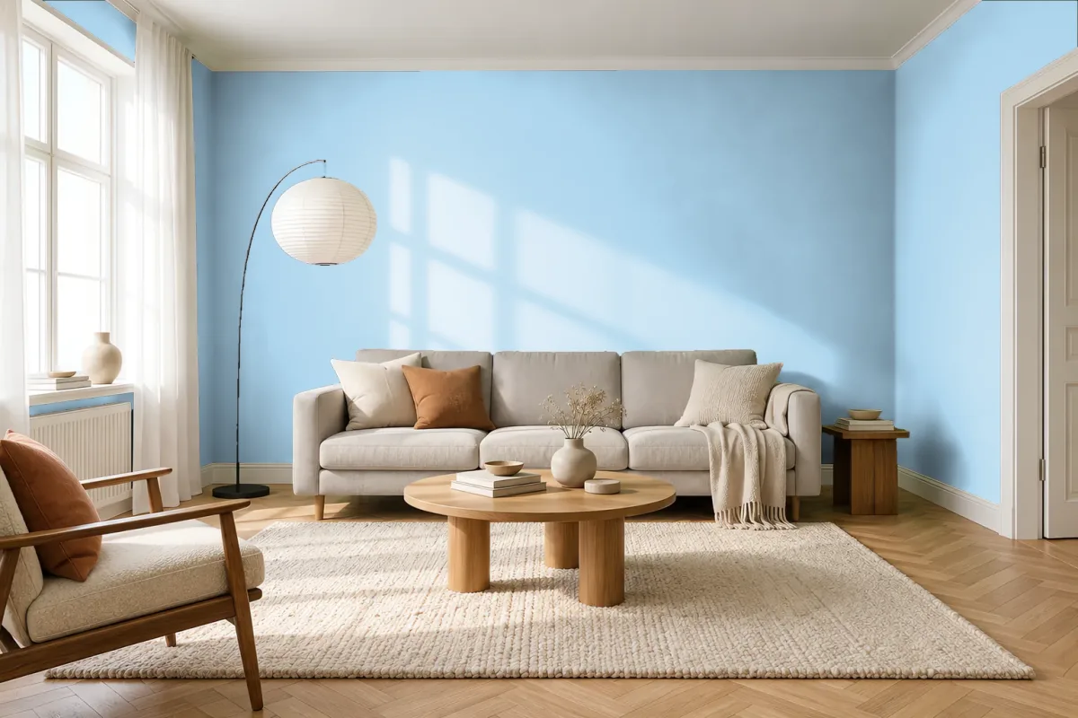 Краска PANTONE 291 C — гостиная в скандинавском стиле