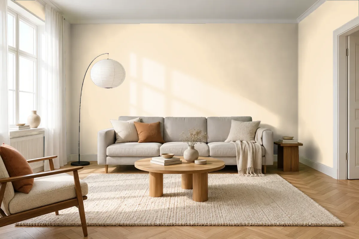 Краска Swiss Lake SL-0266 Crème Brulee — гостиная в скандинавском стиле