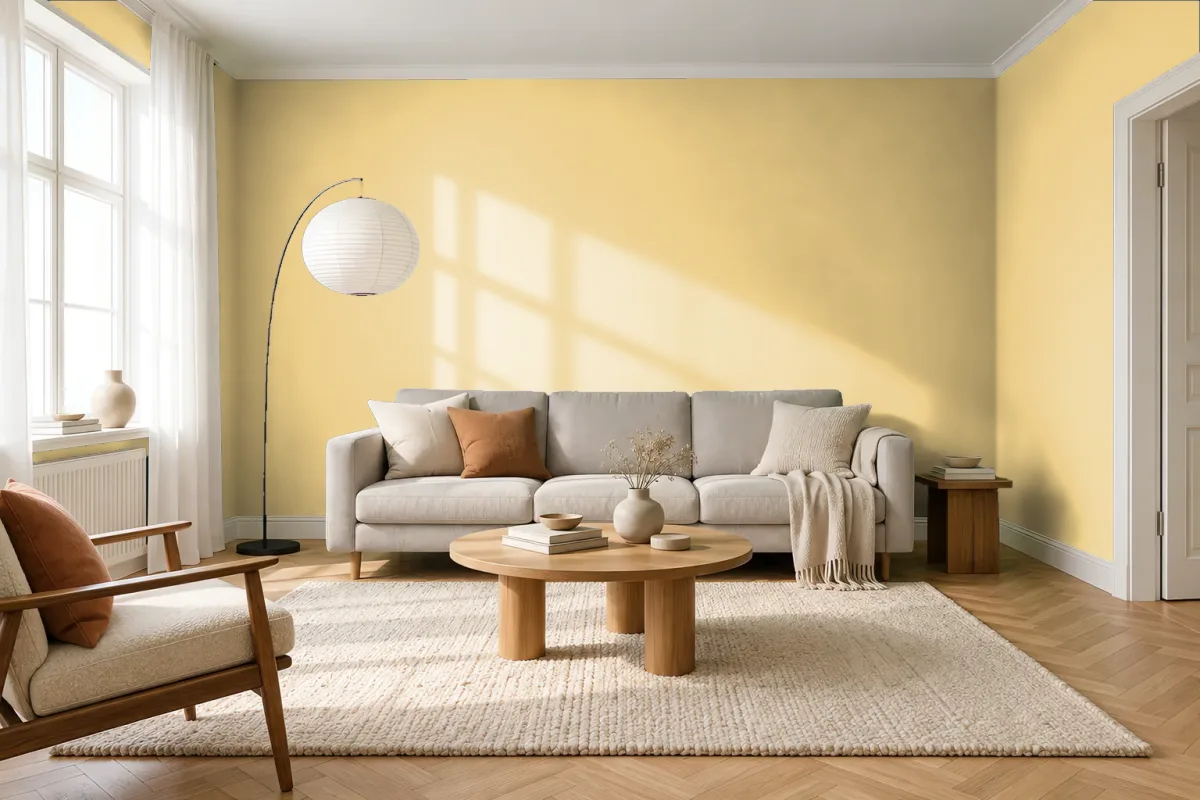 Краска Swiss Lake SL-1037 Dandelion — гостиная в скандинавском стиле