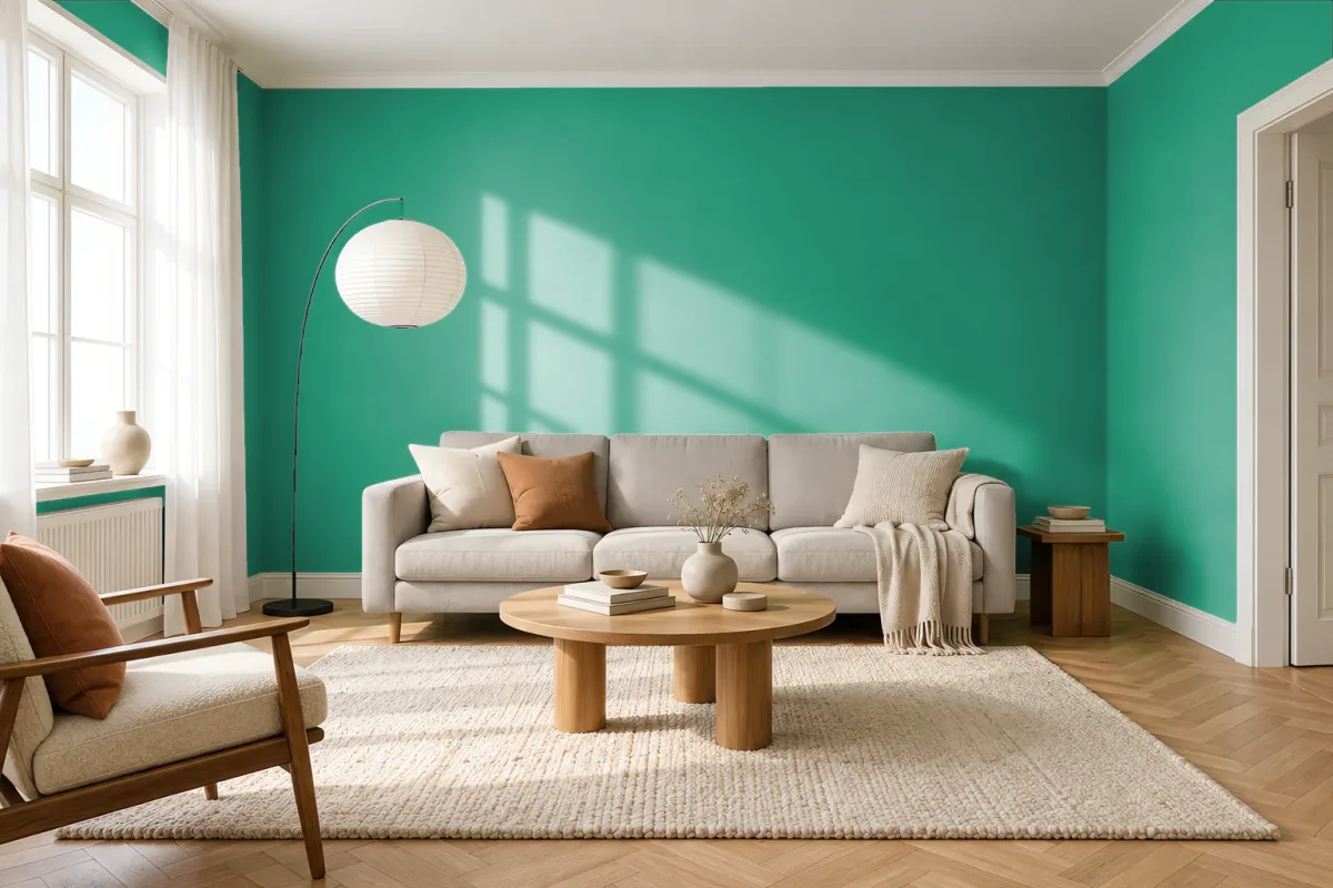 Краска Swiss Lake SL-2318 Relish Green — гостиная в скандинавском стиле