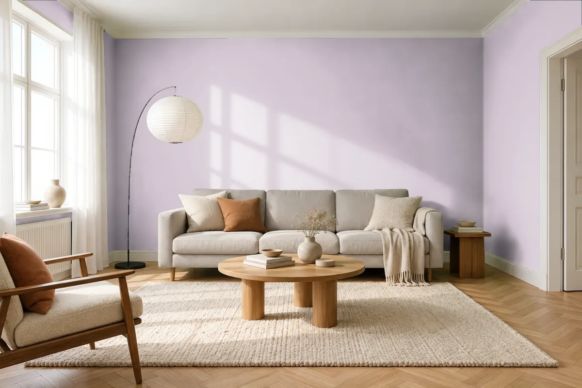 Краска Swiss Lake SL-1823 Smoky Grape — гостиная в скандинавском стиле