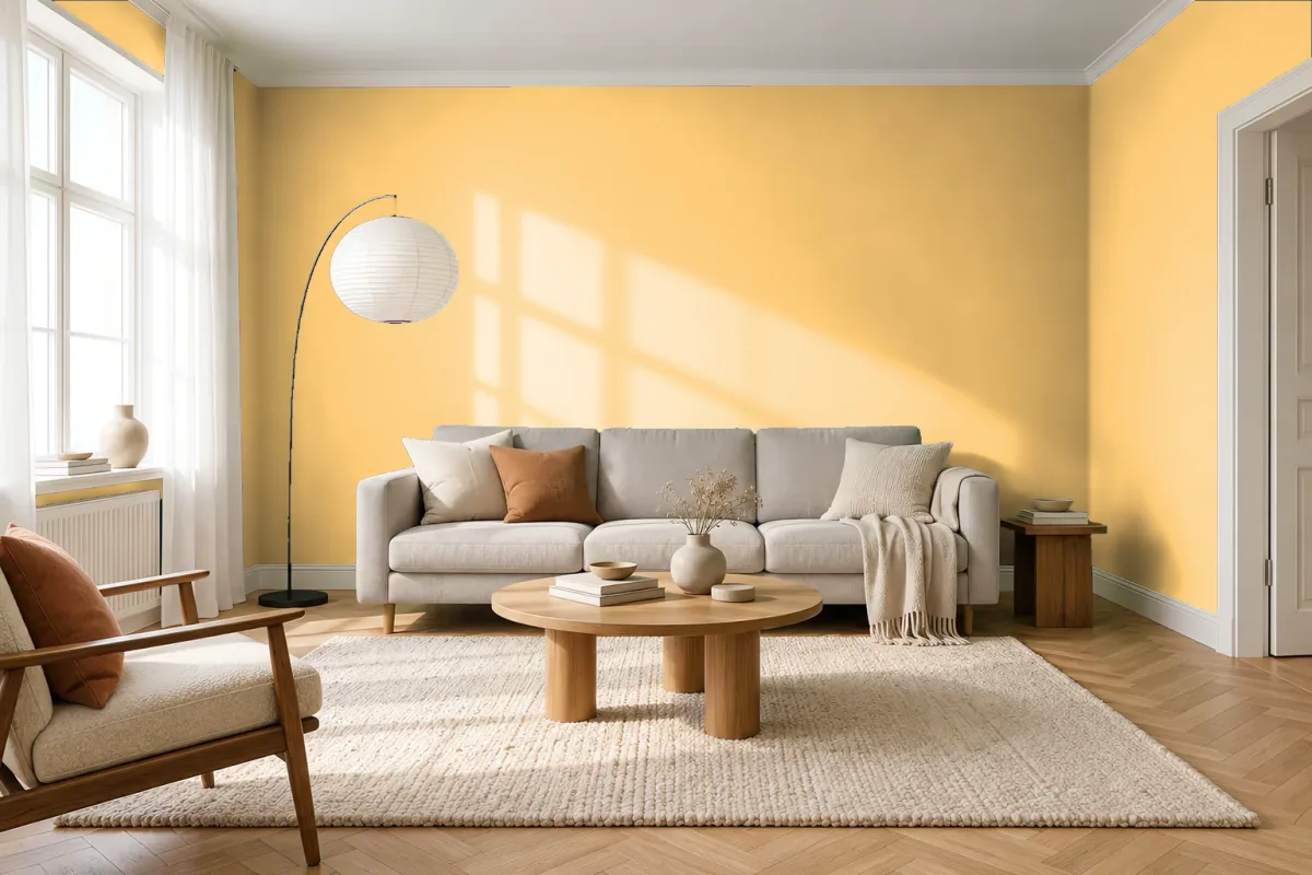 Краска Swiss Lake SL-1057 Yellow Lotus — гостиная в скандинавском стиле