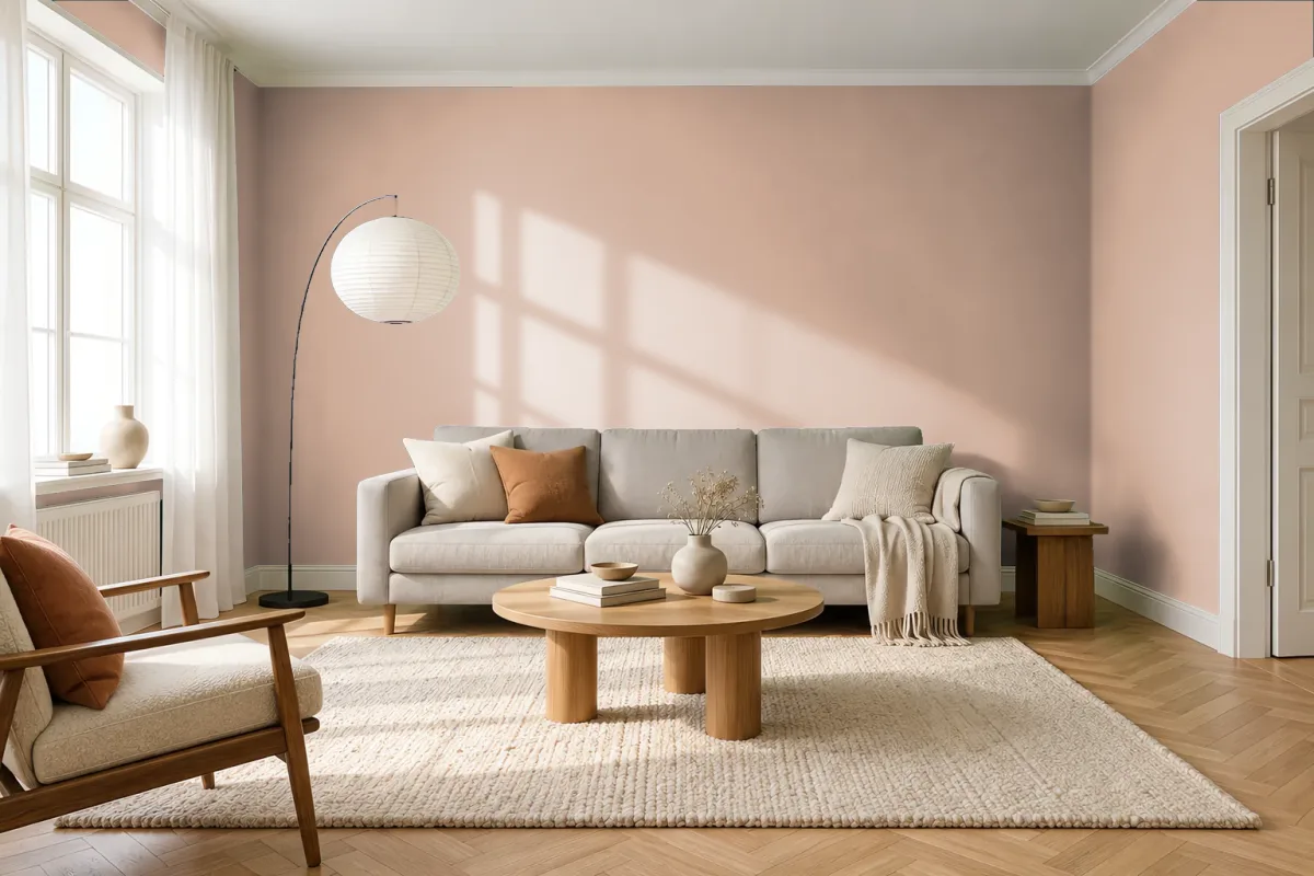 Краска Swiss Lake SL-0808 Pastel Rose Tan — гостиная в скандинавском стиле